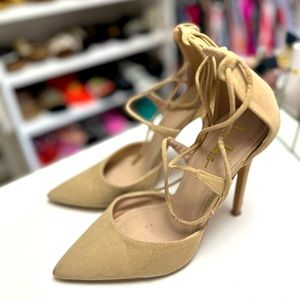 Lulus light Nude Suede Pointed Stiletto Pumps